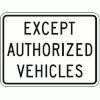 Except Authorized Vehicles Tab