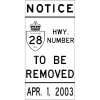 Highway Numbering Change (Road Name to Number)