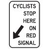 Cyclists Stop Here On Red Signal