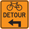 Bicycle Lane Detour Advance Left