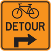 Bicycle Lane Detour Advance Right