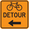 Bicycle Lane Detour Turn off Left