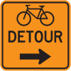 Bicycle Lane Detour Turn off Right