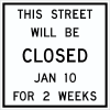 Road Closing Notice